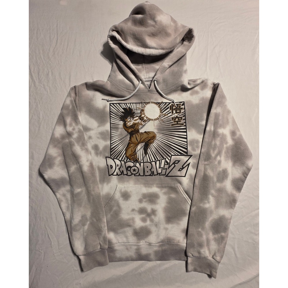 Dragon Ball Z Goku Tie Dye Hoodie Small Gray Crunchyroll Anime Pullover